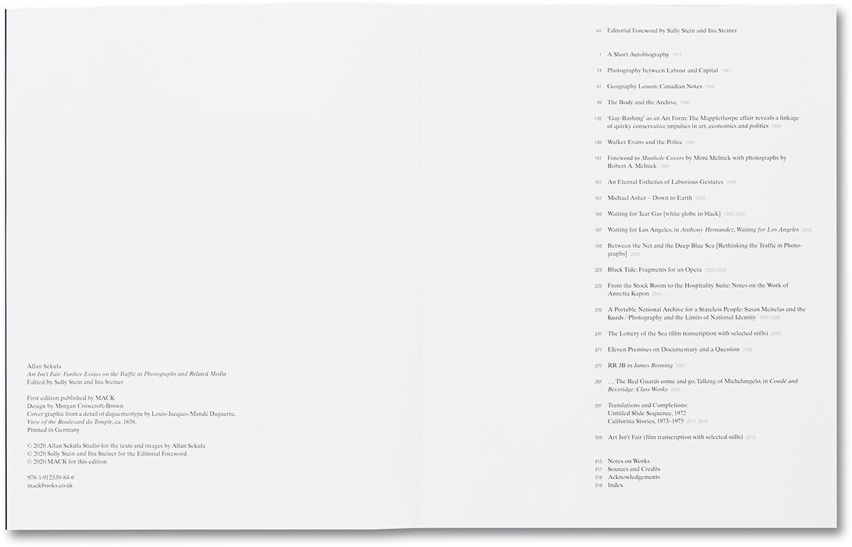 Allan Sekula. Art Isn't Fair: Further Essays on the Traffic in Photographs and Related Media