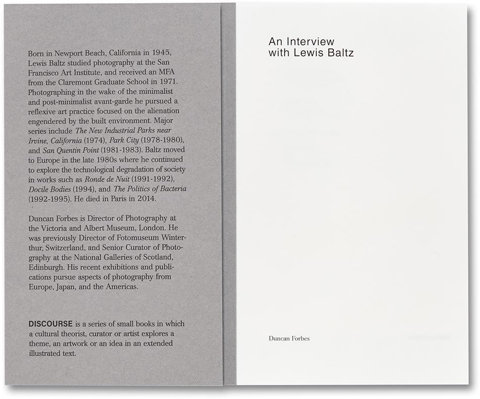 An Interview with Lewis Baltz Duncan Forbes