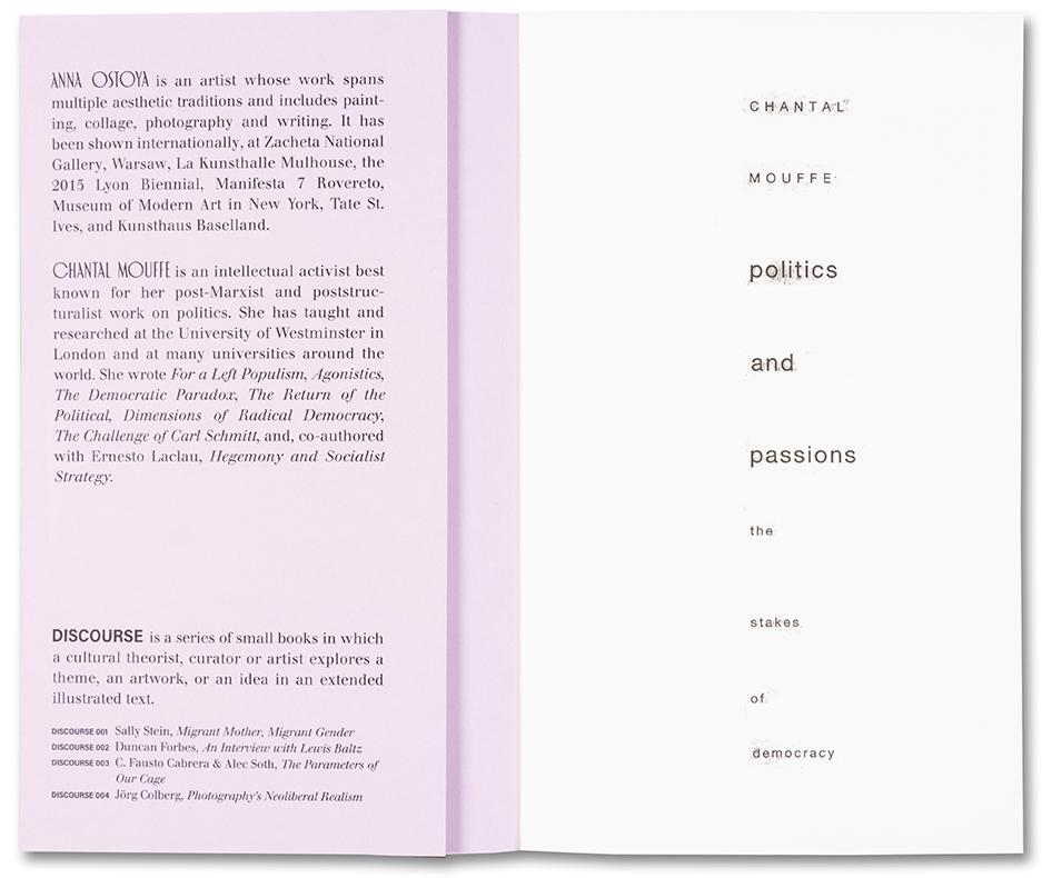 Anna Ostoya & Chantal Mouffe. Politics and Passions