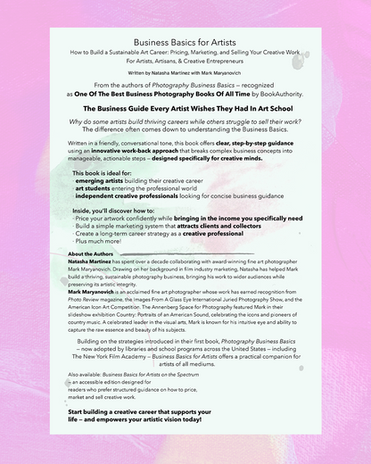Business Basics for Artists. How to build a sustainable art career. Natasha Martinez, Mark Maryanovich